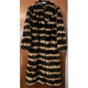 Vintage Olympia S Full Length Faux Chinchilla Fur Coat Soft